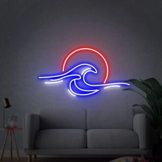 Bringen Sie Helligkeit in Ihren Raum mit dem Sunrise Sunset Wave Ocean LED-Neonschild - Perfekt für Schlafzimmer, Büros, Geschäfte, Bars, Hochzeiten und Partys.
