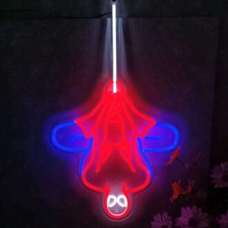 Brighten Your Child's Bedroom and Celebrate in Style with Wall Art Nursery Spiderman Neon Superhero Decor for Kids Room, Perfect for Birthdays and Themed Parties.