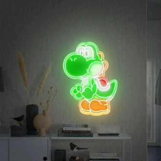 Bringen Sie Licht in Ihre Räume: Yoshi LED-Schild Wandkunst Dekor - Perfekt für Kinderzimmer, Home Office und Partys - Acrylplatte LED UV Neon Schild.