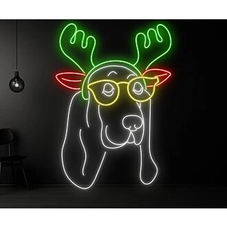 Light Up Your Festivities: Dazzle Your Home, Office, and Holiday Gatherings with the Dachshund Christmas LED Sign Neon Light Decor.