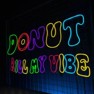 Brighten Up Your Bakery, Home, or Next Sweet Soiree with the "Donut Kill My Vibe" Led Neon Sign - A Perfect Addition for Donut Lovers Everywhere