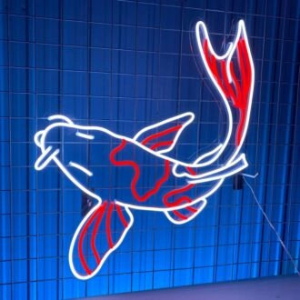 Enhance Your Space: Koi Fish Custom Led Sign for Elegant Home Decor, Vibrant Office Atmosphere, Storefront Appeal, Chic Bar Ambiance, Memorable Weddings, and Lively Parties