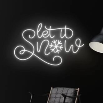 Brighten Your Christmas Season and Festivities: Let It Snow Led Neon Sign, Perfect for Holiday Home Decor, Office Celebrations, and Joyful Parties.