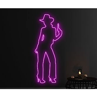 Naked Cowgirl With Gun Led Neon Sign Bar Decor