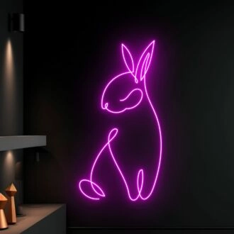 Rabbit Led Neon Sign Custom Rabbit Led Sign Cute Animal Club Decor