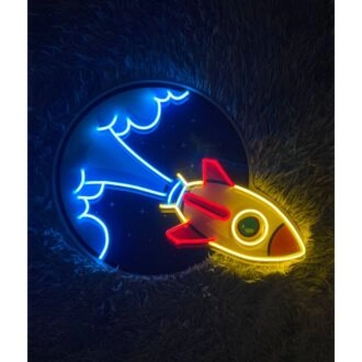 Rocket Flying Led Neon Sign Rocket Room Kid Decor Restaurant Home Decor Bar Club Decor