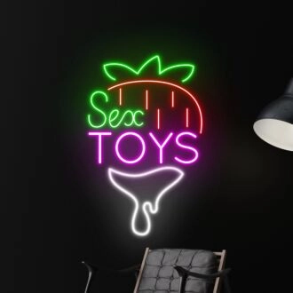 Sex Toys Strawberry Led Neon Sign Custom Sex Toy Led Sign