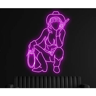 Sexy Cowgirl Bar Cowboy Hanging Led Neon Sign Light Bar Decor