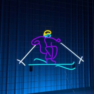 Snow Ski Skiing Led Sign Ski Man Sport Club Stadium Led Neon Sign