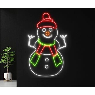 Snowman Merry Christmas Led Sign Christmas Neon Light Christmas Decor