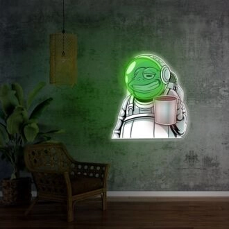 Frosch Astronaut Stern führte UV-Neonkunst Licht erleuchte deinen Raum.