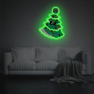 Christmas Tree With Decoration LED Neon Acrylic Artwork
