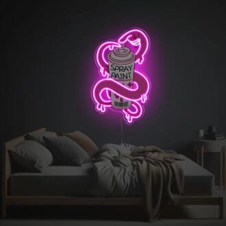Cool Pinky Spray Print LED Neon Acrylic Artwork