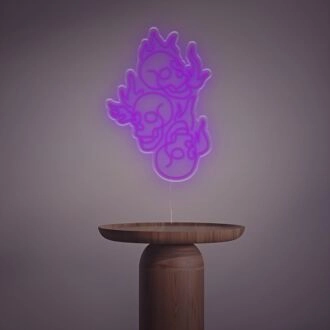 Brennende Totenköpfe LED-Neonschild