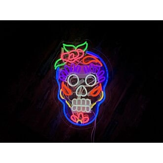 Calavera-Schädel Wandmontiertes Neonzeichen