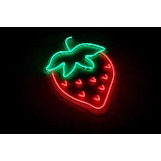 Erdbeerzeichen Neonschild