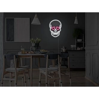 Herzaugen Totenkopf Neonzeichen