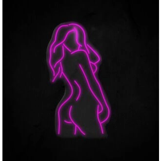 Neonschild mit weiblicher Pose