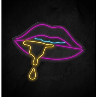 Mouth Dripping Neon Sign