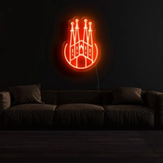 Neonschild der Ikone der Stadt Barcelona