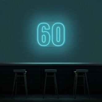 60 Neon Number Neon Sign