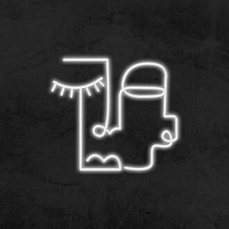 Grafisches Gesicht Neonschild