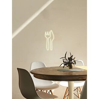 Neonzeichen "Messer und Gabel