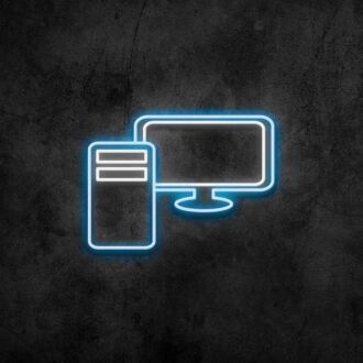 Computerschild aus Neon