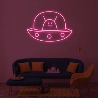 Alien Spaceship Neon Sign