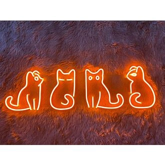 Katzenfamilie Katzenliebhaber Neonzeichen