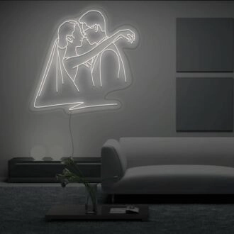 Süßes Hochzeits-Umarmungs-Neonschild