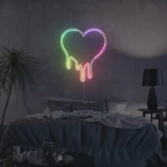 Melting Heart Colorful Neon Sign