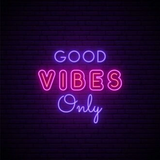 Pink and Purple Good Vibes Only Neon Sign