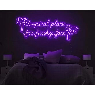 Tropical Place For Funky Face LED Neon Sign