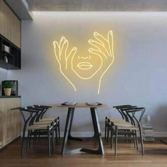 'Holding Face' Neon Sign