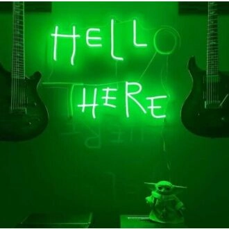 Hello There Neon Sign Green Neon Light Hell Here Neon Sign Room Wall Decor