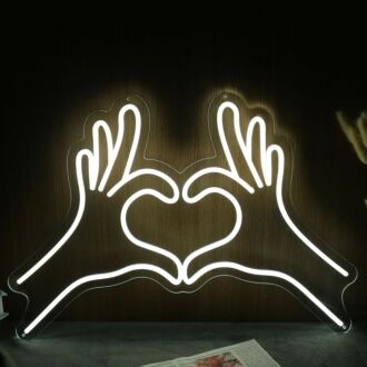 Heart With Fingers Neon Sign