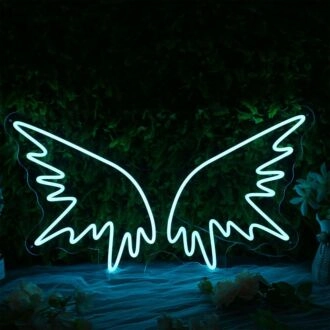 Angle Wing Blue Neon Sign