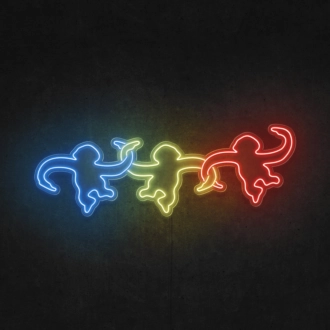 Monkeys Hanging Around LED Neon Sign