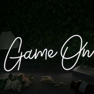 Game On White Custom Neon Sign