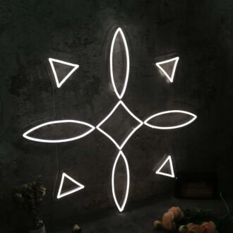 Symmetrical Aesthetic Pattern White Neon Sign