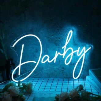 Darby Blue Name Neon Sign