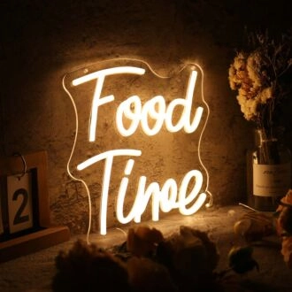 Food Time Yellow Custom Neon Sign