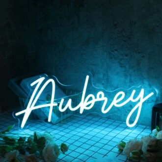 Aubrey Blue Neon Sign