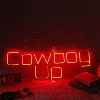 Cowboy Up Red Neon Sign