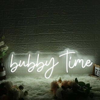 Bubby Time White Neon Sign
