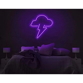 Wolken-Blitz-Neonschild
