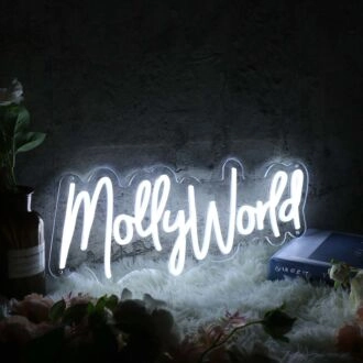 Mollyworld White Neon Sign