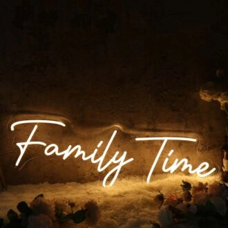 Family Time Yellow Neon Sign