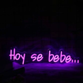 Hoy Se Bebe Purple Custom Neon Sign